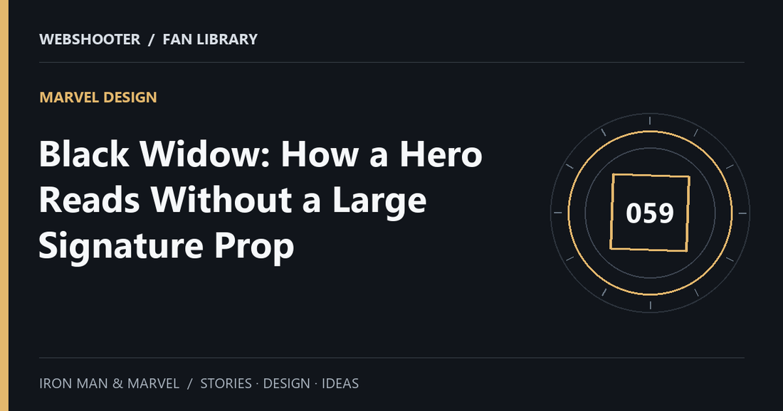 Editorial cover: Black Widow: How a Hero Reads Without a Large Signature Prop