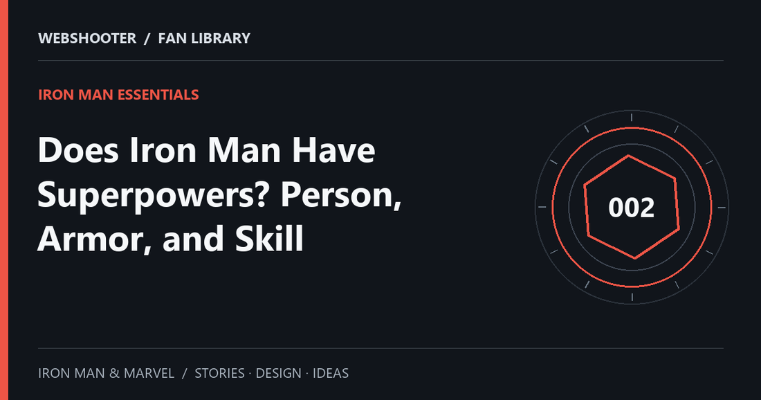 Editorial cover: Does Iron Man Have Superpowers? Person, Armor, and Skill