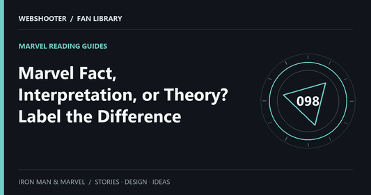 Editorial cover: Marvel Fact, Interpretation, or Theory? Label the Difference