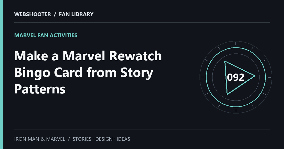 Editorial cover: Make a Marvel Rewatch Bingo Card from Story Patterns
