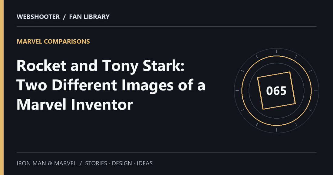 Editorial cover: Rocket and Tony Stark: Two Different Images of a Marvel Inventor